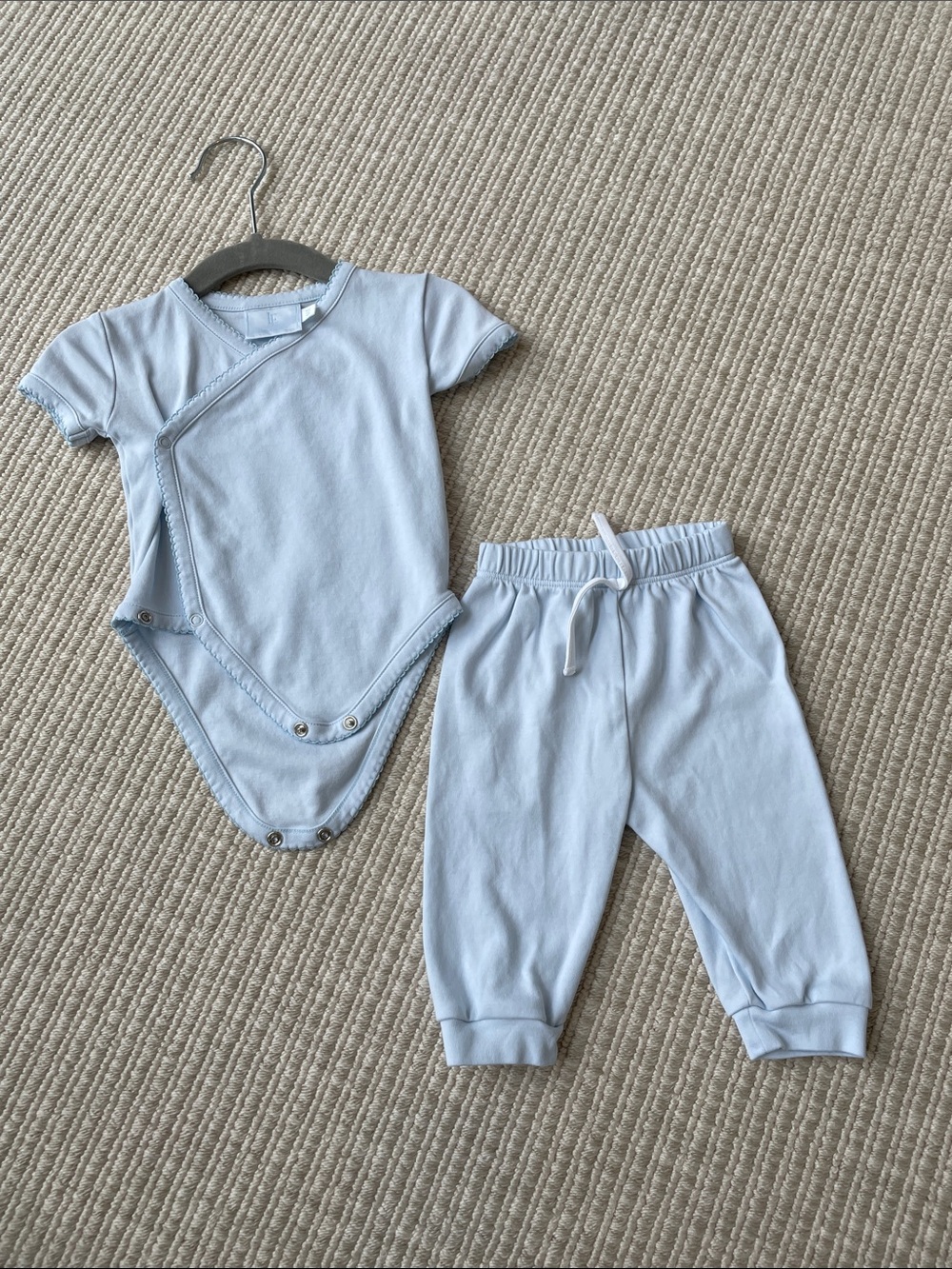 Little English Light Blue Baby Two-Piece Set